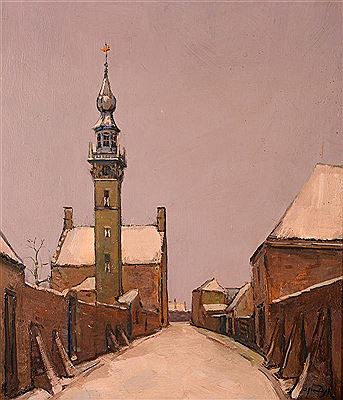 'Stadhuis van Veere in de winter'