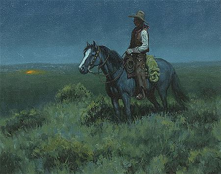 Cowboy & Horse at Dawn