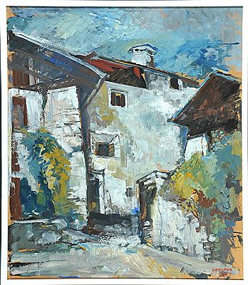 Blick in eine Dorfgasse
