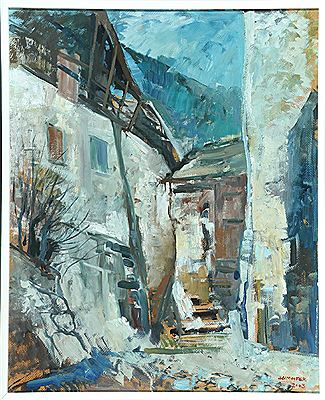 Blick in eine Dorfgasse