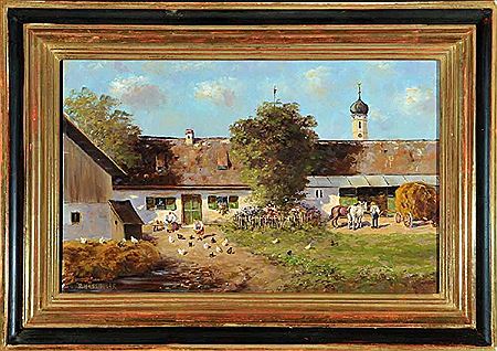 Bauernhofidylle by Paul Haslbauer - Auction record, sale price, and art valuation. Compare with similar artists and explore comparable artworks.