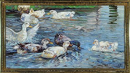 Neun Enten auf dem Wasser by Willy Tiedjen - Auction record, sale price, and art valuation. Compare with similar artists and explore comparable artworks.
