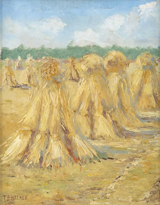 Haystacks by Thomas Bond Walker - Auction record, sale price, and art valuation. Compare with similar artists and explore comparable artworks.