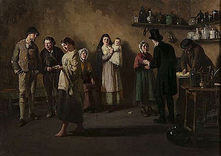 'THE DISPENSARY DOCTOR- WEST OF IRELAND' by Howard Helmick - Auction record, sale price, and art valuation. Compare with similar artists and explore comparable artworks.
