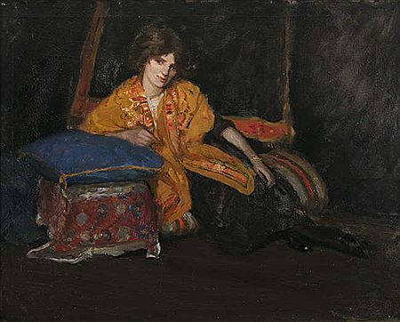 Portrait of the artist's sister Sophie reclining in the studio