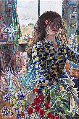 Self Portrait among Flowers