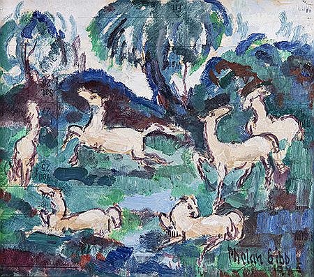 Six Horses in a Landscape (1945)
