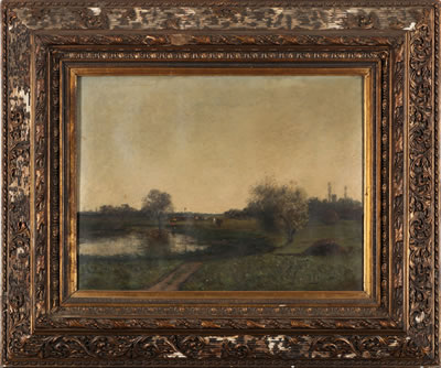 Cowherd at the pond