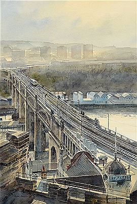 The High Level Bridge, Newcastle, viewed from The Keep by Alan Reed - Auction record, sale price, and art valuation. Compare with similar artists and explore comparable artworks.