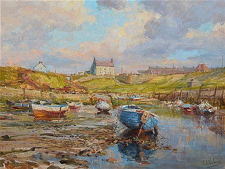 Boats at low tide Seaton Sluice