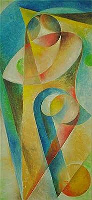 "Abstrakt", geometrisierende Figuren, sich überschneidend