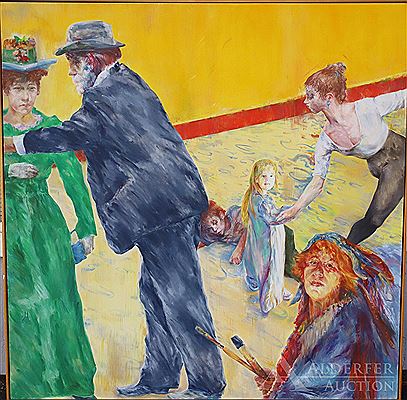 Sample artwork by Joyce Treiman (1922 - 1991), known for post-real multi-figure, graphics - View similar artists and auction records