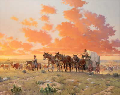 Sample artwork by Robert Pummill (Born 1936), known for western frontier genre-historical - View similar artists and auction records