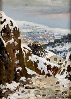 "Paisaje nevado en Vallvidrera"