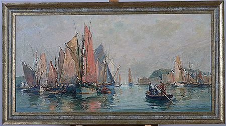Les thoniers devant la ville close de Concarneau by Robert Laroche - Auction record, sale price, and art valuation. Compare with similar artists and explore comparable artworks.