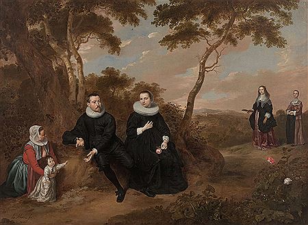 Portrait de famille dans un paysage