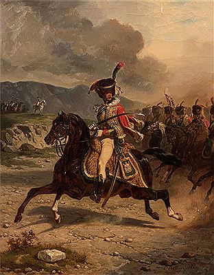 Officier des guides chargeant sous les ordres de l'empereur Napoléon Ier