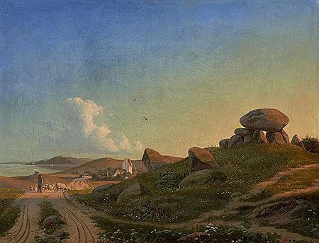 Landscape sea with a dolmen
