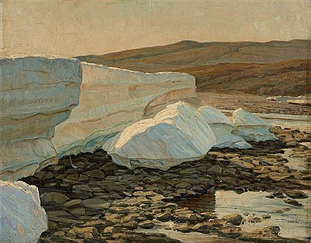 Landscape of Greenland with ice packs