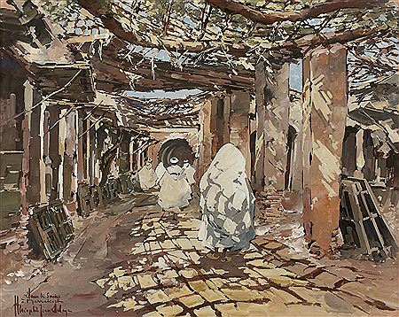 Dans les souks à Marrakech by Theophile Jean Delaye - Auction record, sale price, and art valuation. Compare with similar artists and explore comparable artworks.