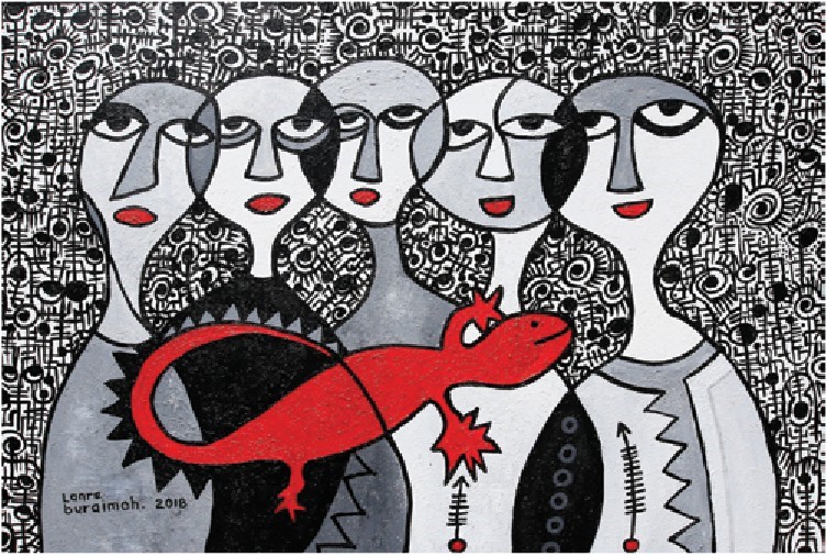 MODERN FAMILY by Lanre Buraimoh - Auction record, sale price, and art valuation. Compare with similar artists and explore comparable artworks.