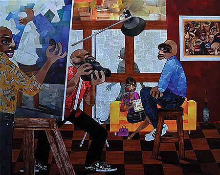 BEHINDE THE SCENE 2019 by Chike Obeagu - Auction record, sale price, and art valuation. Compare with similar artists and explore comparable artworks.