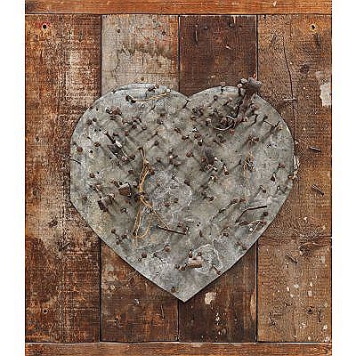Sample artwork by Ion Nicodim (1932 - 2007), known for mixed media artwork featuring the heart as a universal symbol of humanity - View similar artists and auction records