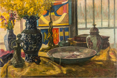 Nature morte au vase et mimosa by Adrien Godien - Auction record, sale price, and art valuation. Compare with similar artists and explore comparable artworks.