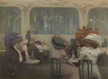 Interior cafe scene