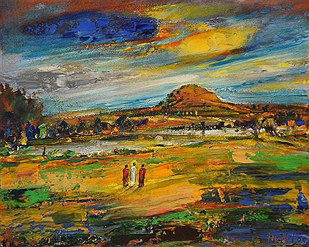 Way to Emmaus by Vladimir Meglic - Auction record, sale price, and art valuation. Compare with similar artists and explore comparable artworks.