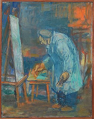 Self-Portrait next to the easel