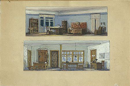 Sketch of the theater decoration by Vasiliy Nikolaevich Grechenko - Auction record, sale price, and art valuation. Compare with similar artists and explore comparable artworks.