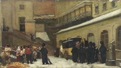"L'arrivée devant les gardes"