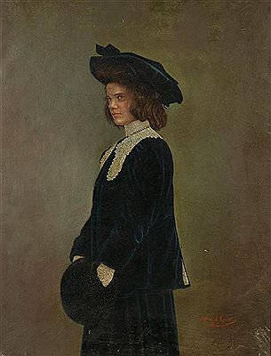 Portrait of a woman with muff