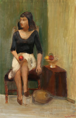 Young woman seated on a chair
