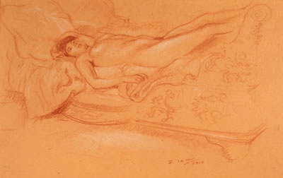 Reclining nude, 1910
