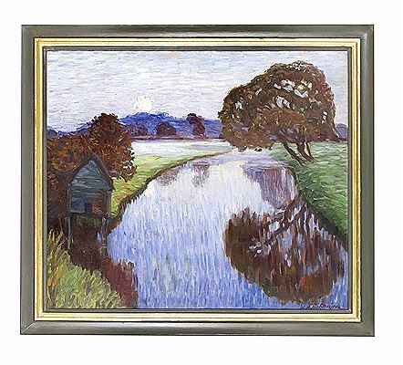 Aufgehender Mond über Fischerhuder Wümmelandschaft by Wilhelm Heinrich Rohmeyer - Auction record, sale price, and art valuation. Compare with similar artists and explore comparable artworks.