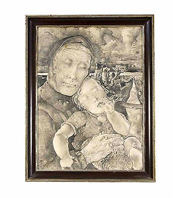 Großmutter mit Kind. 1937