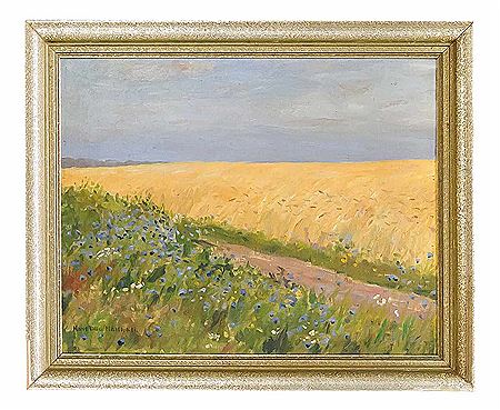 Landschaft mit Kornfeld