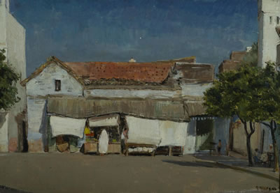 "Moroccan Market With Figures", 1960
