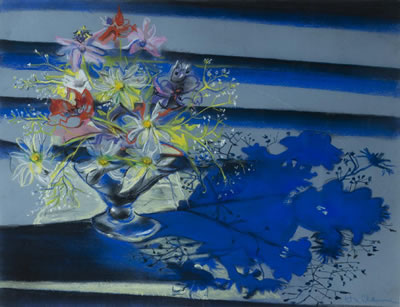 "Mixed Bouquet with Blue Shadow" 1980 by Beverly Linney Hallam - Auction record, sale price, and art valuation. Compare with similar artists and explore comparable artworks.
