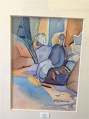 "Pêcheur assis au bord du quai" (1938)