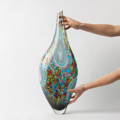 Tall Murano Art Glass Vase