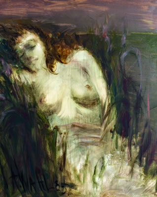 Femme dans un paysage