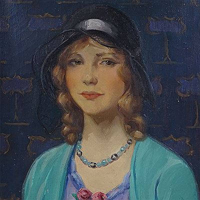 Portrait of lady in a black hat