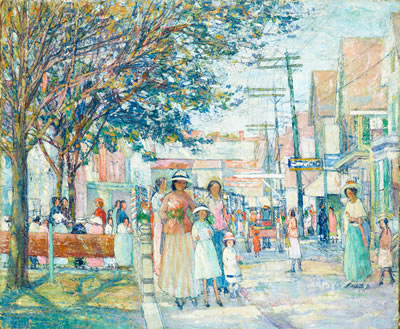 Crowded Street, Provincetown by Nancy Maybin Ferguson - Auction record, sale price, and art valuation. Compare with similar artists and explore comparable artworks.