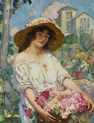 Rosie with roses