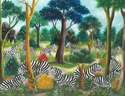 Sample artwork by Fernand Pierre (1919 - 2002), known for stylized detailed landscape painting, wood carving, ceramic art, murals - View similar artists and auction records
