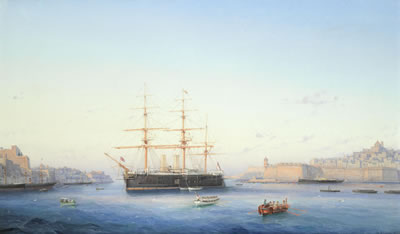 HMS Alexandra in the Grand Harbour, Malta