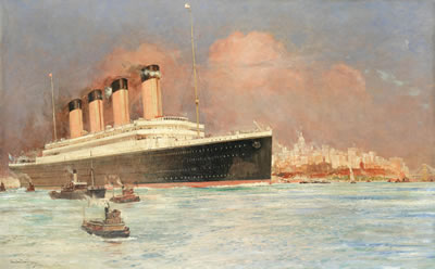 RMS Olympic off New York